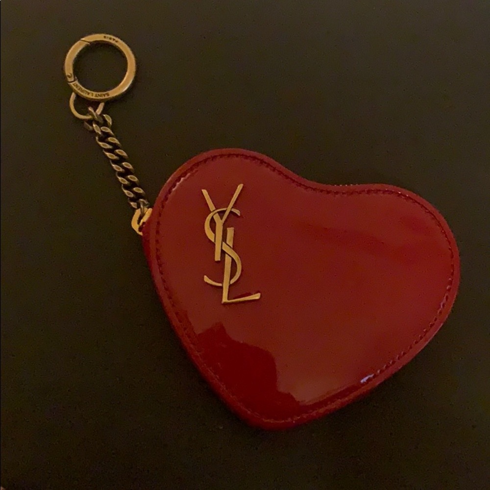 ON HOLD. Saint Laurent Heart Key Pouch